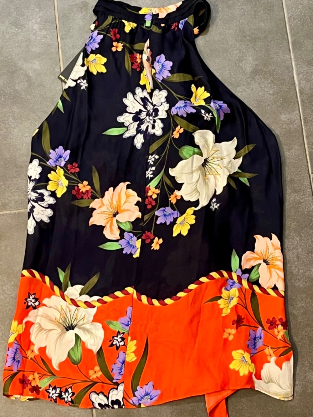 NWT Kobi Halperin Carine Floral Print Silk Blend Halter Blouse Size Medium - Picture 8 of 8